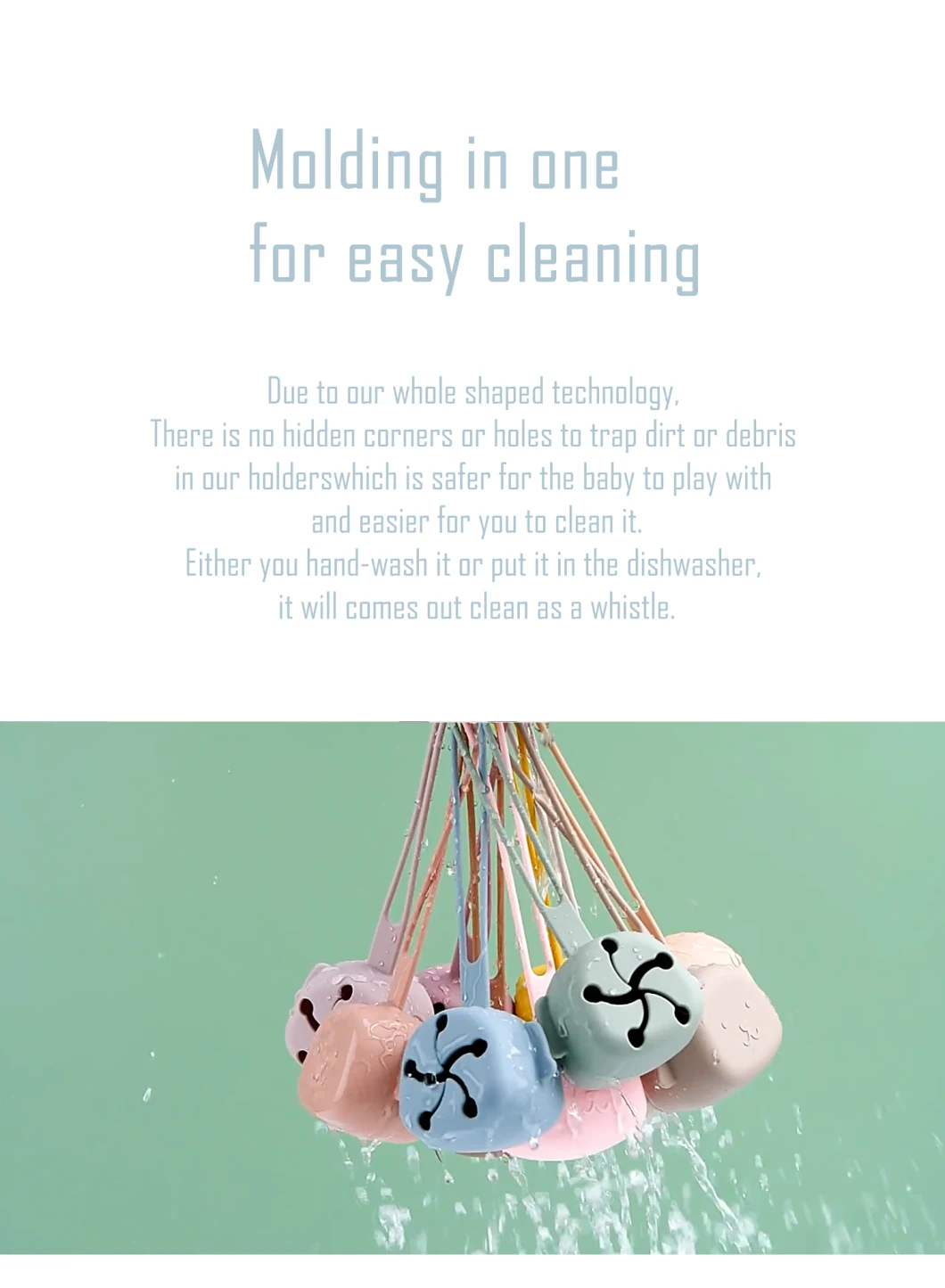 Dog-Shaped Food Grade Silicone Soother Container with Strap Dishwasher Free