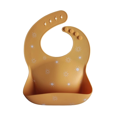 BPA Miễn phí mềm mại có thể điều chỉnh vừa vặn Yếm ăn silicone không thấm nước cho trẻ sơ sinh
