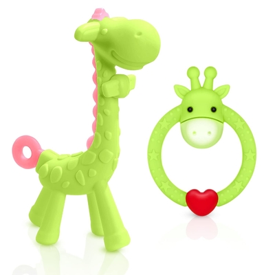 Con hươu cao cổ BPA OEM ODM Đồ chơi dây buộc bằng silicone miễn phí cho trẻ sơ sinh 0-6 tháng