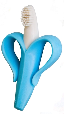 Trẻ sơ sinh Sore Gums Giảm đau Bàn chải đánh răng màu xanh chuối có thể tái chế cho trẻ sơ sinh