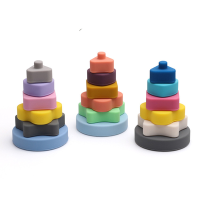 CE Giáo dục Đồ chơi xếp chồng silicone Khối xây dựng sáng tạo SGS cho trẻ em