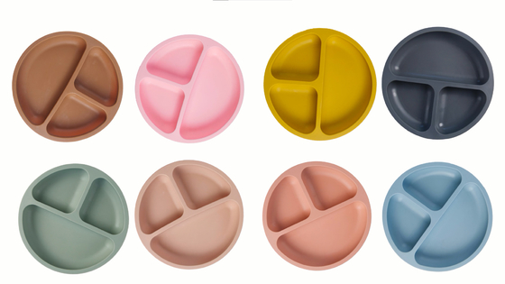 Máy rửa bát Miễn phí Dễ dàng làm sạch Đĩa hút silicone Bộ đồ ăn cho bé ăn dặm