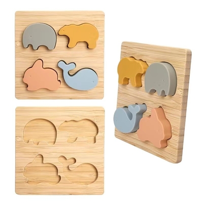 Mầm non Học tập Giáo dục Giác quan Động vật Silicone Hình dạng Đồ chơi Xếp hình cho Trẻ mới biết đi Đồ chơi