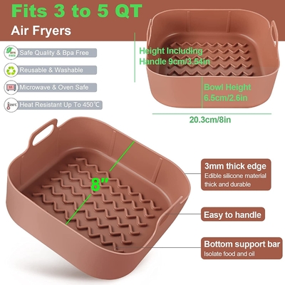 BPA Miễn phí được FDA phê duyệt Bao bì Phụ kiện silicone tùy chỉnh Nồi chiên không khí An toàn trong Máy rửa chén