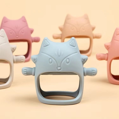 BPA Free Soft Anti-Drop Silicone Baby Mitten Teether để làm dịu cơn đau khi mọc răng