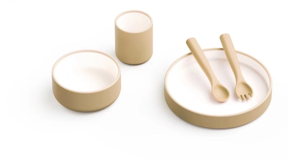 Bộ cho bé ăn bằng silicone có màu sắc tương phản được thiết kế mới cho bữa tối