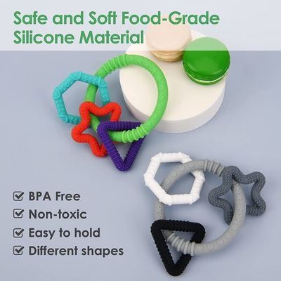 Giảm đau Đồ chơi trẻ em mọc răng bằng silicon không thể phá vỡ bằng silicone cho trẻ bú sữa mẹ