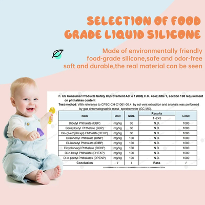 4 PCS Cấp thực phẩm không chứa BPA Đồ chơi nhai trẻ em có răng hàm bằng silicone cho thức ăn từ 3-24 tháng
