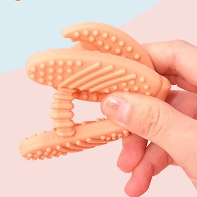 4 PCS Cấp thực phẩm không chứa BPA Đồ chơi nhai trẻ em có răng hàm bằng silicone cho thức ăn từ 3-24 tháng