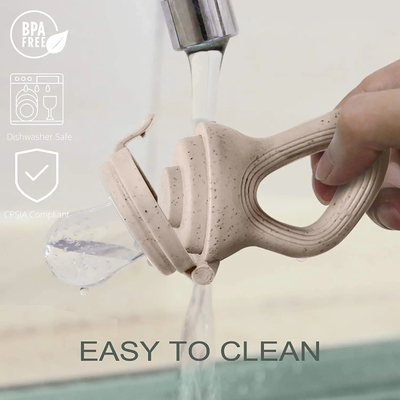 2 cái Núm vú giả cho bé ăn thức ăn cấp với 2 núm ti silicone bổ sung