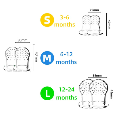 Núm vú giả cho bé ăn trái cây 2 gói giúp giảm mọc răng với 6 núm vú silicone khác nhau