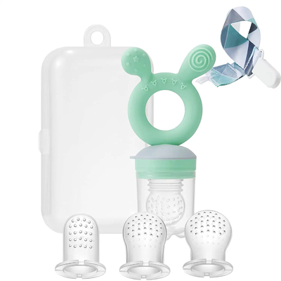 Green Baby Fruit Fresh Fruit Feeder Và Nibbler Với Túi Kẹp Hộp