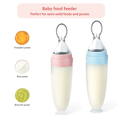 Niêm phong mạnh mẽ silicone bóp thìa nạp liệu cho phân phối và cho ăn thức ăn cho trẻ sơ sinh