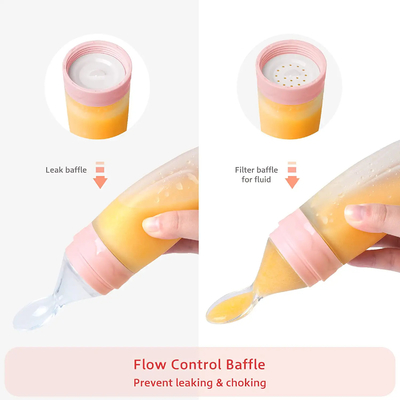 Niêm phong mạnh mẽ silicone bóp thìa nạp liệu cho phân phối và cho ăn thức ăn cho trẻ sơ sinh