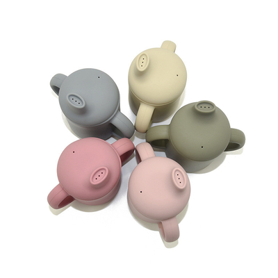 Thức ăn cho trẻ em Lớp thân thiện với môi trường Cốc Sippy silicon dễ thương có tay cầm