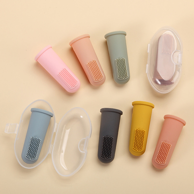 Bàn Chải Đánh Răng Ngón Tay Mềm Cho Trẻ Sơ Sinh Có Hộp, Bàn Chải Đánh Răng Bằng Silicon Cho Trẻ Sơ Sinh Mới Tập Đi 0-6 Tháng 6-12 Tháng