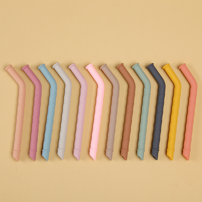 Thân thiện với môi trường có thể ăn được Ống hút silicone mềm không chứa BPA ODM có thể tái sử dụng để uống nước trái cây