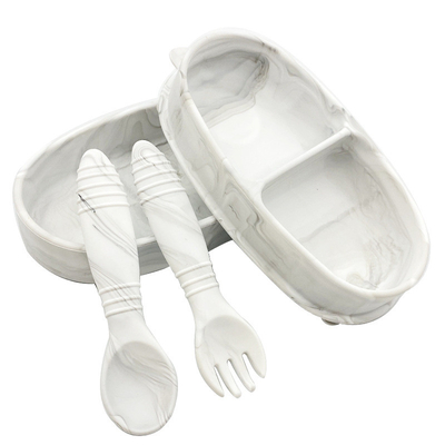 100% đồ ăn bằng silicone cho bé Hộp đựng thức ăn 2 trong 1 hộp cơm Bento có thìa và nĩa