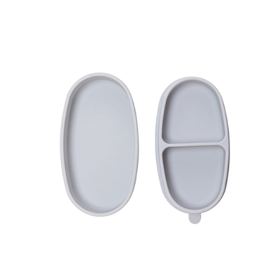 Huấn luyện cho bé Hộp ăn trưa silicon hút chia màu Hộp đồ ăn nhẹ silicon màu Sage