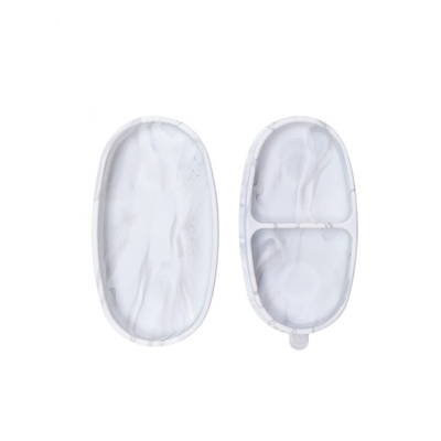 Huấn luyện cho bé Hộp ăn trưa silicon hút chia màu Hộp đồ ăn nhẹ silicon màu Sage