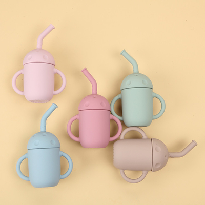 Cốc cho ăn bằng silicone di động Cốc uống silicone cho bé ODM 11 * 6,5 * 14cm