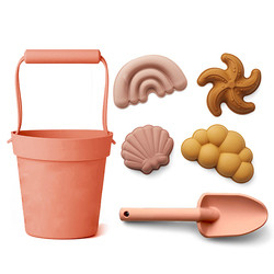 Xô cát silicone thân thiện với môi trường Bộ đồ chơi bãi biển Silicon cấp thực phẩm OEM cho trẻ em