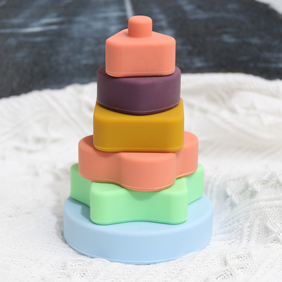 CE Giáo dục Đồ chơi xếp chồng silicone Khối xây dựng sáng tạo SGS cho trẻ em