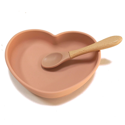 Tấm ăn dặm silicone thân thiện với môi trường có hình trái tim cho trẻ em