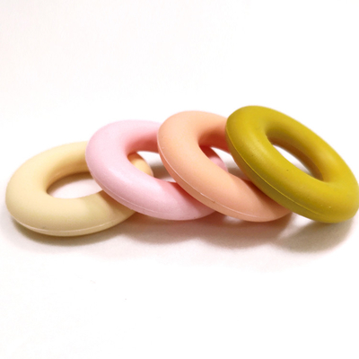 Vòng hạt silicone hình bánh rán buộc dây SGS 4.2 * 4.2 * 0.9cm cho bé