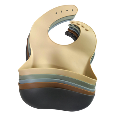 Yếm ăn dặm bằng silicon không thấm nước ODM Baby Girl Nút đóng có túi