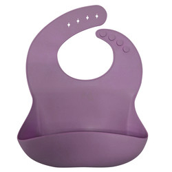 Yếm ăn dặm bằng silicon không thấm nước ODM Baby Girl Nút đóng có túi