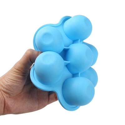 Khuôn làm đá tròn bằng silicon 7 khoang Khuôn thực phẩm bằng silicon cho bé 21 * 21 * 5CM