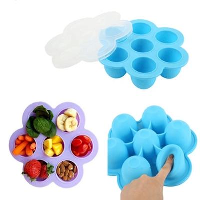 Khuôn làm đá tròn bằng silicon 7 khoang Khuôn thực phẩm bằng silicon cho bé 21 * 21 * 5CM