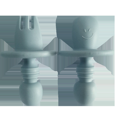 Bộ đồ ăn cho trẻ em bằng cao su silicone không chứa BPA Muỗng ăn có nĩa