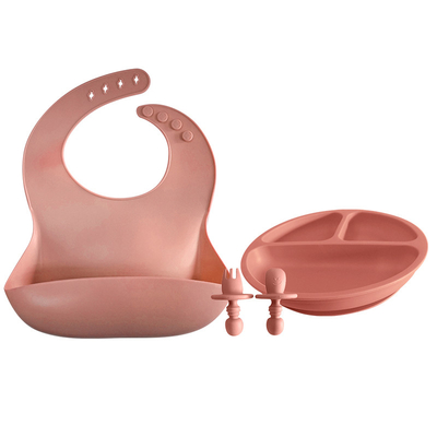 Bộ thìa và đĩa silicon mềm cho bé BPA Latex Free yếm thân thiện với môi trường 29x23cm