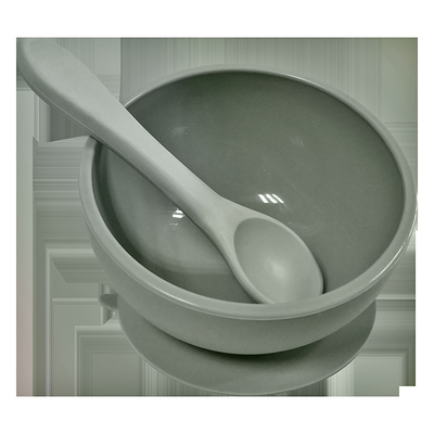 Mềm mại không trượt Tràn Trẻ em bú Bát silicon màu hồng và thìa cao su Miễn phí