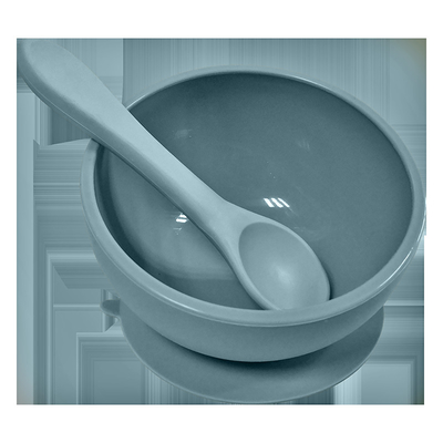 Mềm mại không trượt Tràn Trẻ em bú Bát silicon màu hồng và thìa cao su Miễn phí