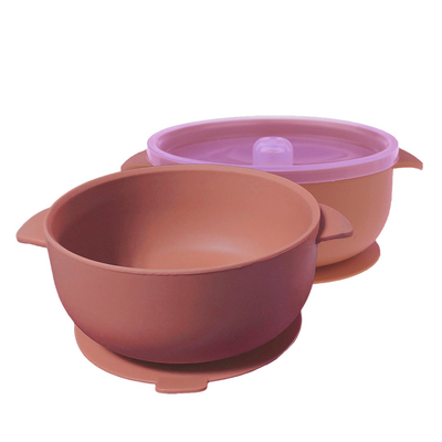 14,5 * 11,5 * 6cm Bát silicon nhỏ in tùy chỉnh Hút bát silicone có nắp