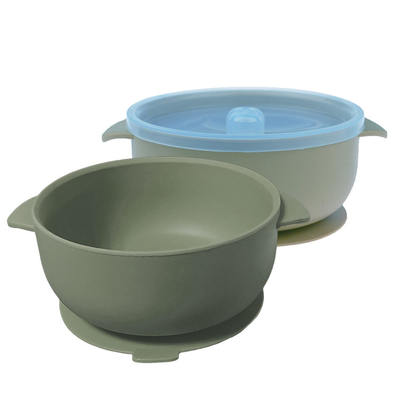 14,5 * 11,5 * 6cm Bát silicon nhỏ in tùy chỉnh Hút bát silicone có nắp