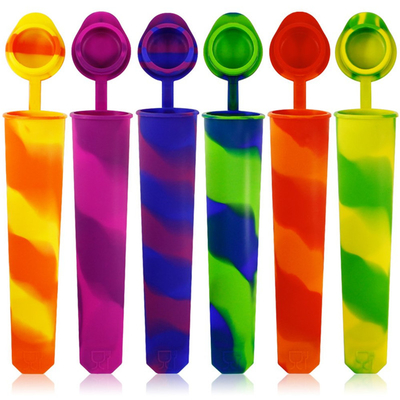 Chống thất lạc Nắp Silicone Ice Pop Maker Tự làm Khuôn hình que có thể tái sử dụng