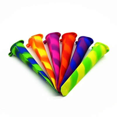 6 cái Khuôn làm đá silicone nhiều màu Khuôn làm đá 7,5 * 1,6 inch có nắp đậy kèm theo