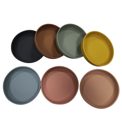 Hình tròn cho trẻ tập ăn bằng silicone Đĩa trẻ em không chứa BPA 200g 17 * 17 * 3.5cm