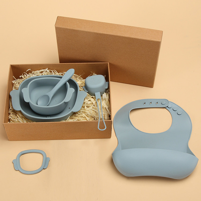 Bộ ăn dặm hút 7 miếng silicone Bộ bát và thìa 980g cho phòng ăn