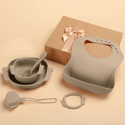 Bộ ăn dặm hút 7 miếng silicone Bộ bát và thìa 980g cho phòng ăn