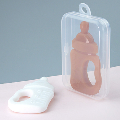 FDA Sản phẩm silicone không chứa BPA dành cho trẻ em Bình sữa có dây buộc Đồ chơi 10,5 * 5,5 * 1,5cm Có hộp
