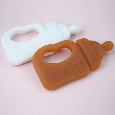 FDA Sản phẩm silicone không chứa BPA dành cho trẻ em Bình sữa có dây buộc Đồ chơi 10,5 * 5,5 * 1,5cm Có hộp