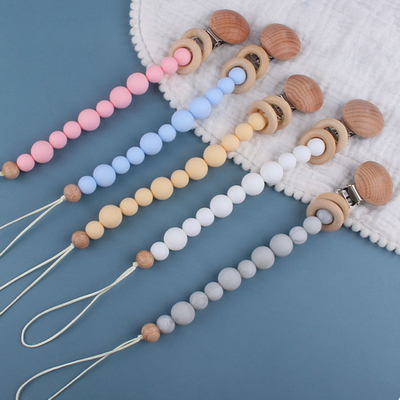 Trẻ mới biết đi Núm vú giả silicone thân thiện với môi trường Giá đỡ núm vú giả có đính cườm Kẹp chịu nhiệt