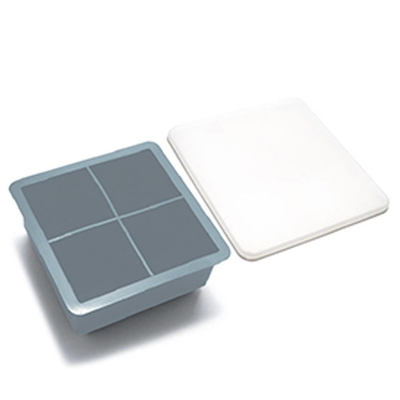 Không có BPA 4 lỗ Khuôn làm đá silicone 11,5cm Hộp đựng trái cây ăn nhẹ Khay đựng đá có nắp