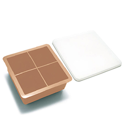 Không có BPA 4 lỗ Khuôn làm đá silicone 11,5cm Hộp đựng trái cây ăn nhẹ Khay đựng đá có nắp