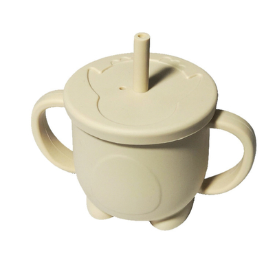 200ml Nước uống tái sử dụng cho trẻ em Cốc ống hút silicone có tay cầm